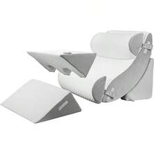 6PCS Bed Wedge Pillow Set For Sleeping Reading Pillow With 40D Memory And High Destiny Foam Orthopedic Support For Head/Back/Leg/Knee Post-Surgery And Reading Relief Adjustable Height - White - View 8