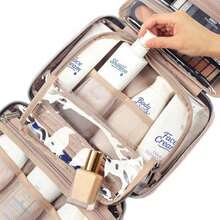 NISHEL - Neceser de viaje para mujer, organizador portátil para colgar champú, acondicionador, juego de cepillos, accesorios de viaje(Rosado Mediano) - Multicolor - Ver 5