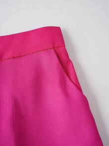 Bộ đồ nữ mới mùa xuân: Áo dài tay bằng vải satin màu chuyển sắc, cổ ve lật, vai xéo và quần dài kiểu dáng thường ngày. - Nhiều màu - Xem 9