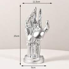 未来主义赛博朋克机械臂雕像，黑色手掌，游戏手柄支架，耳机支架，桌面摆件，送给游戏玩家和男士的完美礼物，适合万圣节、圣诞节、周年纪念日、感恩节等各种场合。 - 彩色 - 查看 11