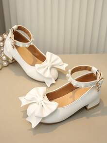 1 Pair Girls' Mary Jane Shoes, Casual Versatile Shoes, Sweet Princess Shoes For Performance, Suitable For Holidays And Parties, Spring/Autumn - White - View 5