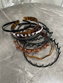 2/1 时尚宽版之字形发带，男女通用 - 塑料波浪发带，带齿梳 - 女士简约基础款大波浪发箍，经典90年代发饰，可用于洗脸、护肤、化妆、日常佩戴，发饰，礼品