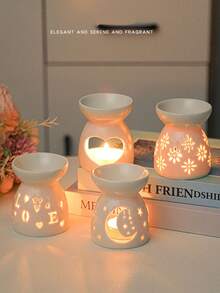 5 món đồ dùng khuếch tán tinh dầu bằng gốm sứ, máy làm ấm sáp nến kèm thìa xúc nến, giá đỡ nến thơm, đồ trang trí phòng ngủ, quà tặng tân gia và Giáng sinh. - Nhiều màu - Xem 5