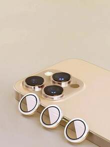 3pcs Camera Lens Protector Film For Phone With Raised Lip Structure Gift For Birthday, Family, Friends Alloy Metal With Tempered Glass Full Cover, Lens Protector, Phone Accessories Waterproof Shockproof Anti-Fall Anti-Fall Scratch Resistant Anti-Fingerprint - Gold - View 34