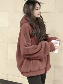 抽繩連帽衛衣款毛絨外套，百搭 歐美YK2風時尚休閒百搭女式連帽保暖開衫毛絨上衣 甜辣風夾克高級感保暖秋冬新款街頭學院風舒適溫暖毛絨外套女士長袖上衣 春秋季上新外出上衣 棉質女士上衣 女式街頭服飾運動溫暖女裝 休閒的毛絨上衣 春秋季上新外出上衣 棉質女士上衣 女式街頭服飾invierno，plumifero mujer，anorak de mujer，abrigos mujer de invierno>elegante，plumas mujer abrigo，μπουφάν，winterjas，bodywarmer，abrigo，giubbotto donna invernale curvy，outout capodanno，純色，時尚版女式上衣，寬鬆版女式上衣 - 紫色 - 查看 4