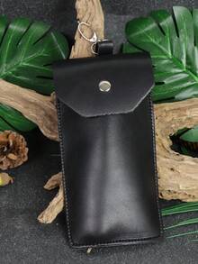 1pc Geometric Pattern PU Leather Unisex Phone Coin Waist Bag, Waist Belt Accessory, Holiday Gift - A - View 3