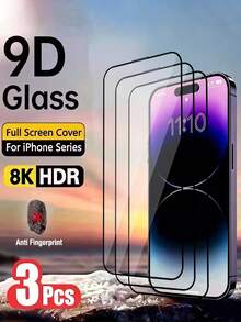 3 Stücke 9D Vollabdeckung gehärtetes Glas Bildschirmschutz, kompatibel mit iPhone 17 Pro Max/17 Pro/17/16 Pro Max/16 Pro/16 Plus/16/15 Pro Max/14 Pro Max/13/12, kratzfest, glatte Oberfläche, Handyzubehör, Handybildschirmschutz, Bildschirmschutz Essentials, geeignet für täglichen Schutz, Büro, Zuhause, wasserdicht, stoßfest, kratzfest - Transparent - Übersicht 26