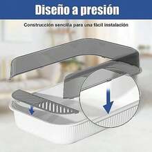 Cat Litter Box, Semi-Enclosed Tray with Adequate Lid for Small and Medium Cats, Suitable for Indoor Use (White) - Unitalla - Ver 7