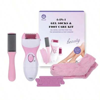 Kit 4 em 1 Spa dos pés meias de gel e cuidados com os pés