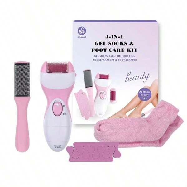 Kit 4 em 1 Spa dos pés meias de gel e cuidados com os pés