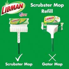 Libman Scrubster - Paquete de Repuesto para fregona, Tres recambios Extra absorbentes, Cabezales de Repuesto de Esponja recubierta de celulosa para la fregona, Paquete de 3(default) - Multicolor - Ver 2