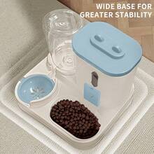 A Set Of Automatic Feeder And Waterer, 2 In 1 Automatic Cat Waterer Set, Cat Waterer, Cat Feeder, Cat Food Dispenser, Gift For Cat And Dog Lovers, Easy Feeding, Large Capacity, Detachable, Washable, Automatic Feeding Station, Indoor Cat Food Bowl. Suitable For Cats And Dogs Drinking Water, Feeding - 1500毫升 - 查看 10