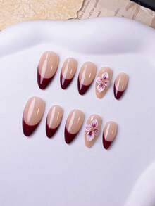 10 Móng Tay Giả Hình Hạnh Nhân Thủ Công với Màu Đỏ Kiểu Pháp và Thiết Kế Hoa 3D Chạm Khắc. Đặc điểm nổi bật là họa tiết hoa 3D chạm khắc thủ công màu đỏ đậm, kết hợp với đầu móng kiểu Pháp được sơn tay màu đỏ đậm. Những bộ móng giả thanh lịch, lãng mạn và tối giản này toát lên vẻ quyến rũ, gợi cảm và sang trọng. Hoàn hảo cho việc sử dụng hàng ngày, hẹn hò, hòa nhạc và các dịp kinh doanh nhẹ nhàng, đây là món quà tuyệt vời dành cho phụ nữ và các cô gái. - Nhiều màu - Xem 3