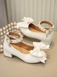 1 Pair Girls' Mary Jane Shoes, Casual Versatile Shoes, Sweet Princess Shoes For Performance, Suitable For Holidays And Parties, Spring/Autumn - White - View 6