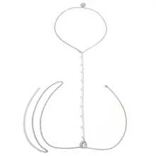 1 Piece Elegant Retro Body Chain For Women - Back Necklace With Exquisite Pendant, Suitable For Parties, Dinners, Beaches, Casual Outfits - Year-Round Charm Jewelry, Beach Accessories, Exquisite Design, Fashion Craftsmanship, Unique Piece, Must-Have For  Enthusiasts - 金色的 - 查看 3