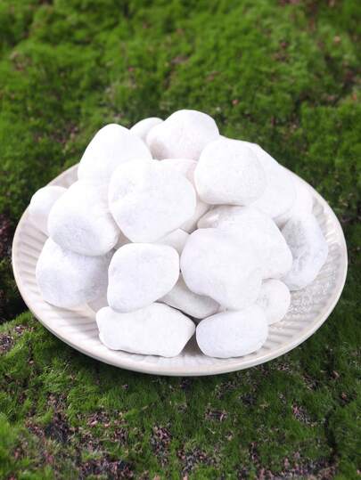 Ciottoli decorativi bianchi naturali (0,4-3 cm) - Forniture da giardino per piante da interno, paesaggistica esterna, acquari e vasi | Perfetti per decorazioni di Ramadan, Natale, Ognissanti, Pasqua e Festa della Mamma