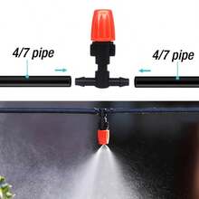 农业灌溉可调流量雾化微喷嘴，温室果园蔬菜灌溉节水喷嘴，花园草坪冷却除尘，滴灌毛细管匹配雾化喷嘴组合 - 彩色 - 查看 5