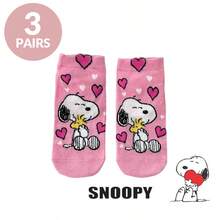 SNOOPY 史努比 1/3/5/8/10 双装 史努比印花浅色袜子 可爱卡通袜子 史努比男女款创意卡通图案 时尚百搭 柔软舒适袜子