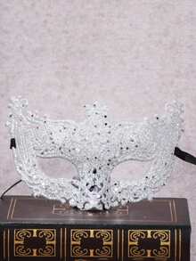 12个/6个/1个 优雅威尼斯化妆舞会面具，带闪光粉半脸面具，适用于表演、角色扮演、万圣节、狂欢节派对装饰和节日服装