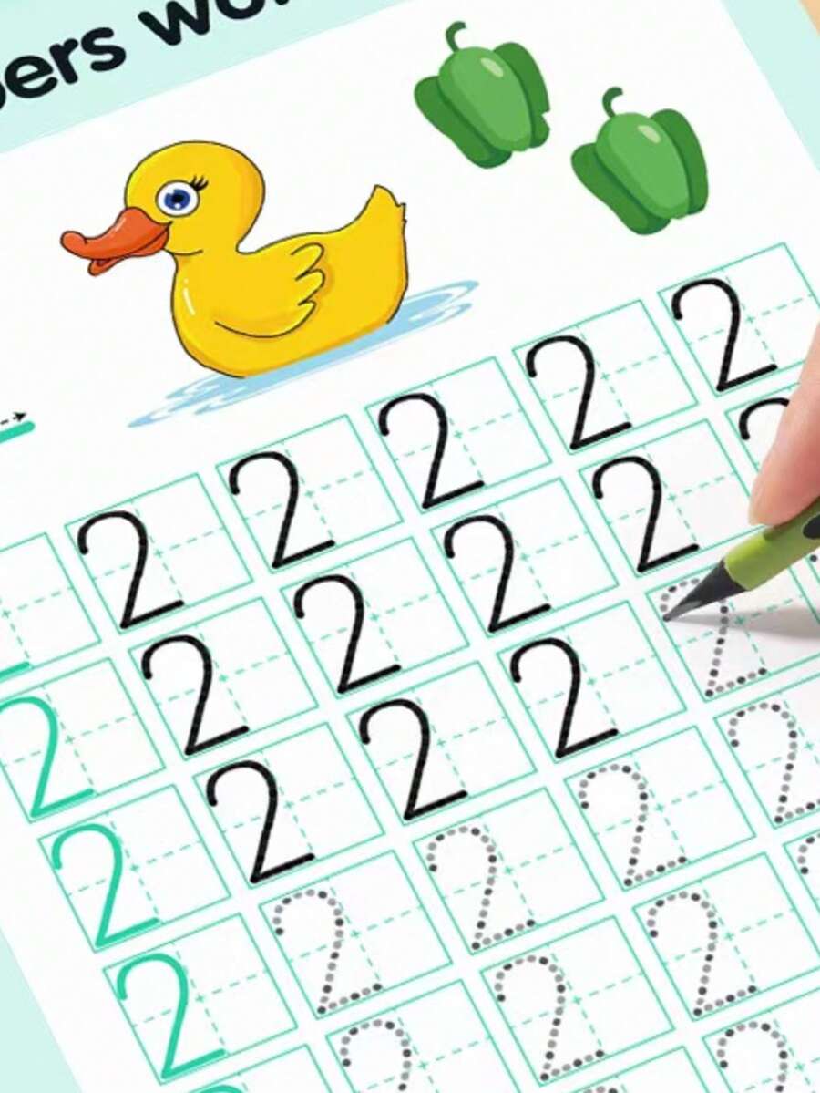 1本（48页，不足100页）趣味儿童数字书写练习册，适合3-6岁学前班和幼儿园儿童，可用于书写课程、学习数学练习、数字0-10描红练习、书法练习、数字描红练习，是学前早期教育启蒙读写训练的理想选择，也是一份圣诞礼物。 - 彩色 - 查看 1