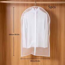 5pcs/1pc Dust Cover Garment Bag, Zipper Closure Transparent Dust-Proof Cover For Suits, Coats, Down Jackets, Dresses, Home/Bedroom Use - Multicolor - View 13