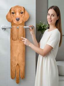 1pc/3pcs Cute Cat & Dog Pattern Hand Towels, Realistic Design, Thickened Hanging Hand Towels Suitable For Kitchen, Bathroom And Washroom - Multicolor - View 2