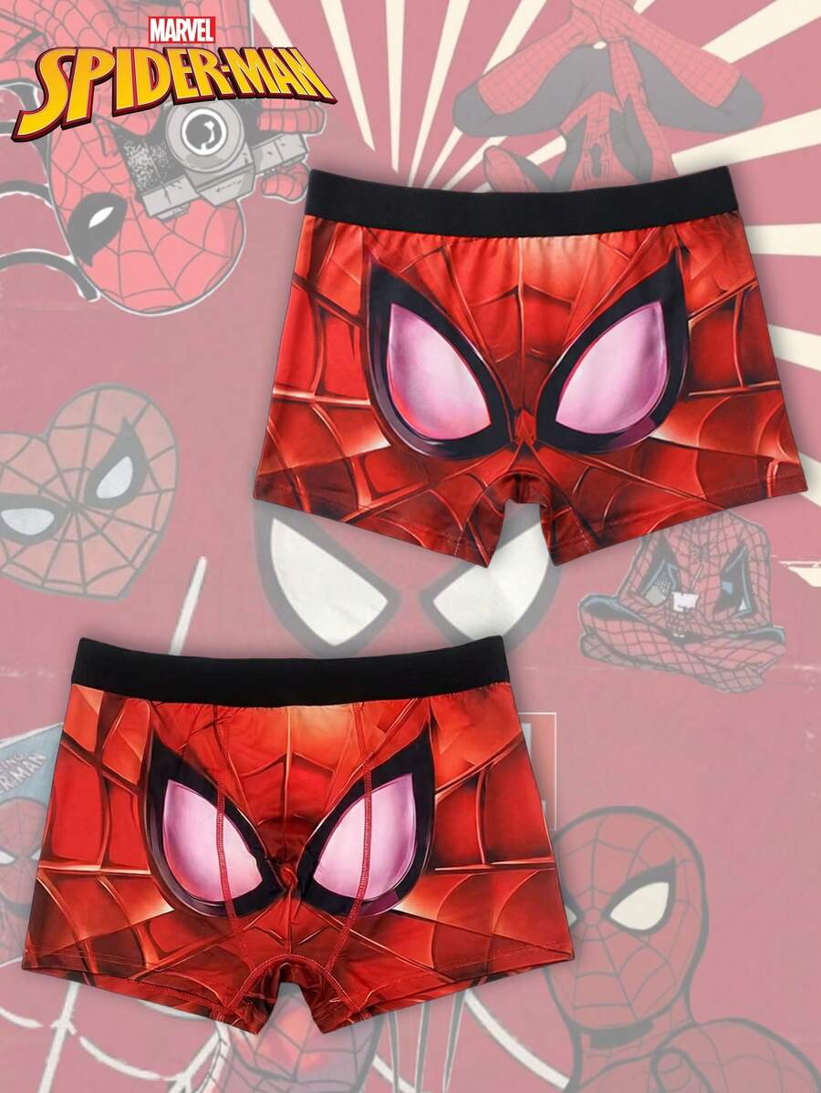 Disney 1pc Spider-Man Men's Briefs, Skin-Friendly Elastic Fitted Comfortable Boxer Briefs, All Season - Red - View 1