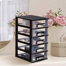 Cabilock 5-Tier Plastic Drawers Storage Unit Clear Craft Storage Drawer Unit Small Organiser Bins For Office Stationery Makeup Organization - As Pic - View 6