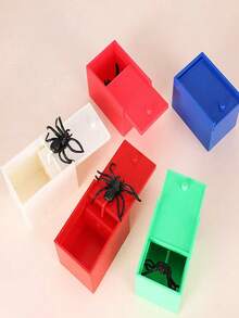 1 pieza Caja de broma de araña de madera - Caja de broma hecha a mano, excelente para regalo de Halloween, regalo de Acción de Gracias - Multicolor - Ver 4