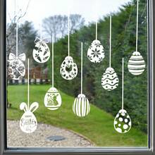 1pc Large Cartoon Easter Egg Window Cling Decal, Removable Static Cling Glass Sticker, Bedroom Living Room Entryway Wall Decor - Multicolor - View 6
