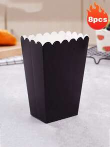 3pcs Striped Paper Popcorn Boxes, Blue, Pink, White - Suitable For Party Favors, Valentine's Day Party, Home Decor, Home Gifts - Multicolor - View 21