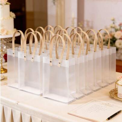 10/30 túi quà tặng ngày lễ, túi tote PVC mờ dùng làm quà tặng và quà lưu niệm cho tiệc cưới, túi quà tặng tiệc, bộ quà tặng tiệc.