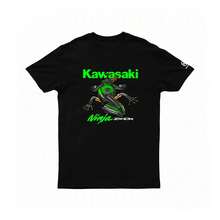 Kawasaki Zx10r Cotton T-Shirt, The Newest Classic Summer T-Shirt For Outdoor Cycling, For Adults, Loose Fit, For Exercise, Off-Road And Motorcycling. - 黑色 - 查看 1