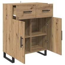 Larryhot Credenza Rovere artigianale 69,5 x 34 x 90 cm Legno multistrato,Robusto e durevole, facile da montare, la scelta ideale per l'arredamento della casa - Castano - Visualizzare 5