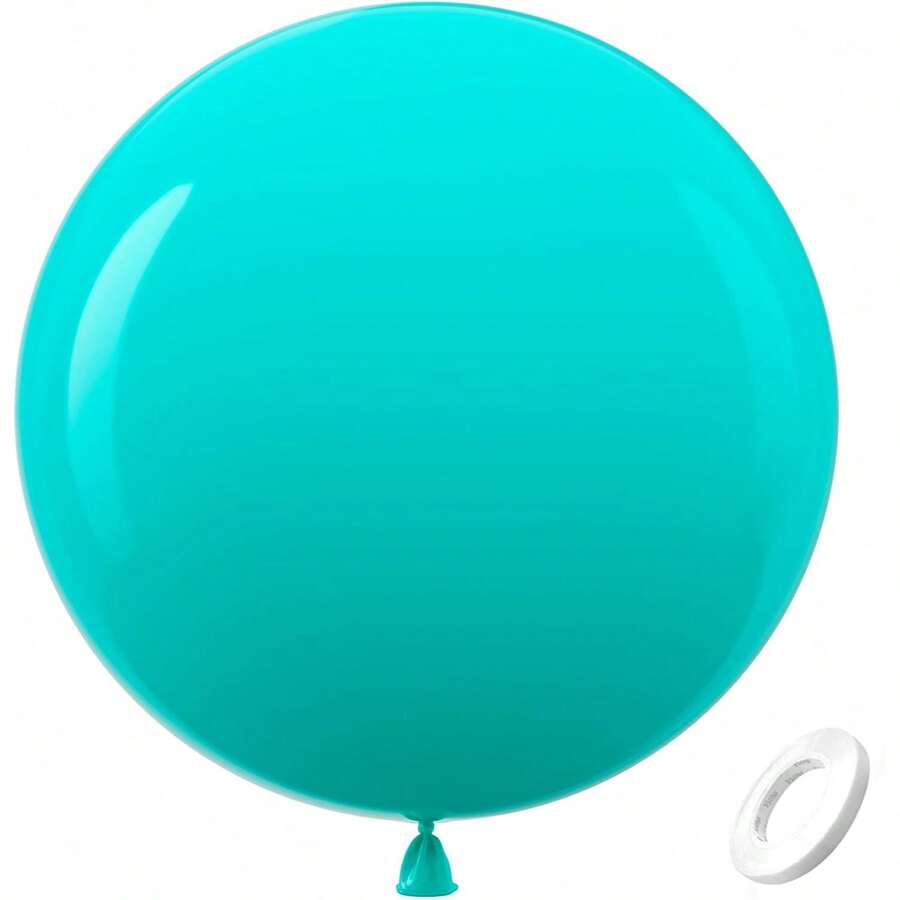 36英寸(约91.4厘米)超大哑光蓝绿色乳胶氦气球,2/4/6/8/10个装,超大尺寸加厚蓝绿色气球,适用于气球花环或拱门装饰,生日派对 - 青碧色 - 查看 1