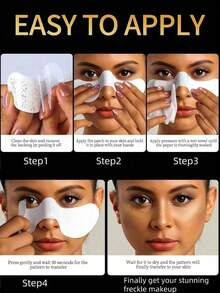 6pcs Gold Glitter Freckle Stickers, Waterproof Shiny Gold Freckle Stickers For Dance, Music Party, Create Glowing Freckle Makeup - Silver - View 4