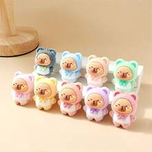 1pc Creative Capybara Figurine | Cute Resin Capybara, Ideal For Desktop Decor, Perfect For Animal Lovers Collection - Multicolor - View 5