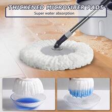 Spin Mop And Bucket SetMasthome EasyWring Microfiber Spin Mop With 3 Mop Pads Pedal Spinning Mops And Bucket With Wringer Set For Floor Cleaning - Home And Office Suitable - Xanh đậm - Xem 3