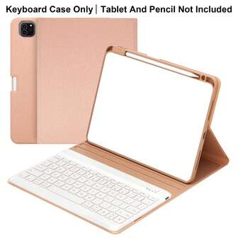 7-tums avtagbart bakgrundsbelyst folio-tangentbordsfodral för iPad Air 11-tums (M3 M2) / 10,9-tums Air 5:e/4:e generationen och iPad Pro 11-tums (4:e/3:e/2:a/1:a generationen), med pennhållare