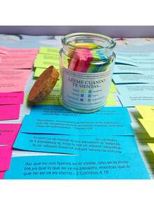 Bible Scripture Glass Jar 1pc Mother's Day Christian Gifts For Women Men, Bible Verse Jar, Read Me When Bible Verses Jar For Emotions And Feelings, Bible Study Church Religious Gifts For Women Men Mom, Dad, Sister, Friend,A Glass Jar With Color-Coded Bible Verses, Containing Spanish Bible Verses - Multicolor - View 8