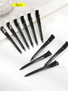 10 pièces/5 pièces Clips à cheveux en alliage noir creux simples et à la mode de 9 cm pour femmes, convenant à la décoration quotidienne, à la coiffure de salon, aux déplacements, aux pinces à cheveux, aux barrettes, aux accessoires pour cheveux, aux épingles à cheveux, aux voyages, aux anniversaires - Noir - Voir 5