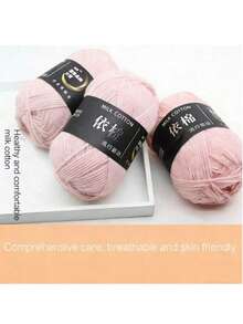 3 cuộn - Sợi bông sữa 4 lớp này mềm mại và thoải mái, thích hợp để đan chăn, áo len, khăn quàng cổ và khăn choàng; đây là món quà hoàn hảo cho mọi dịp và phù hợp với mọi mùa. - Nhiều màu - Xem 1