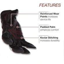 Guantes de soldadura / trabajo de cuero de grano completo| Palma acolchada| Mediano| K2977-. - 2XL (Paquete de 1) - Ver 4