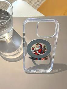 Funda para teléfono con espejo y diseño de velas navideñas de Santa Claus. Funciona como un elegante espejo y es compatible con  17,  16 Pro Max,  15 Pro Max,  13 y  12. Fabricada en TPU resistente, ofrece una protección fiable contra golpes y caídas. Perfecta para regalar en Navidad, es ideal para familiares, amigos, novios/novias y para ocasiones especiales como Navidad, cumpleaños o como una sorpresa especial. - transparente - Ver 5