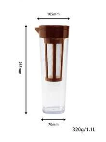 1pc Pink Green Brown White Cold Brew Coffee Maker, Iced Coffee Maker, Cold Brew Coffee And Tea Brewer, Easy Clean Mesh Filter (1L) - Multicolor - View 12