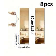 4/8/16pcs Traditional Style Acrylic Mirror Wall Stickers - Reusable Glitter Space Theme Frameless Full Length Mirrors, Suitable For Home Gym, Bedroom And Bathroom - Self-Adhesive, Shatterproof Plastic Surface Wall Decals For Art Decor - Multicolor - View 15