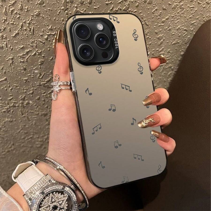 Funda de teléfono láser avanzada con patrones creativos de notas musicales, funda de protección personalizada elegante y clásica, diseño a prueba de golpes y anticaídas, resistente a la suciedad y duradera, adecuada para todas las series de teléfonos , compatible con  17.17 Pro...17 Pro Max...17 Agua. 16.16 Pro...16 Pro Máx.16 más.. 15.15 Pro Max...15 Pro...15 más.. 14.14 Pro...14 más..14 Pro Max... 13.13 Pro...13 Pro Max...12.12 Pro...12 Pro Max...11.11 Pro...11 Pro Máx.XR.X.XS.XS máx.Se.MiNi, -Regalos de cumpleaños/Día de San Valentín/Novios/Pascua Día de los Inocentes - Negro 2715 - Ver 1