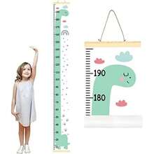 HomeChi Tabla de Crecimiento para Niños, Regla de Gráfico de Altura de Colgante y Extraíble para Medición de Estatura con Dibujo de para Bebés Niños, para Decoración de Pared de Habitación y Guardería(Dinosaurio) - Multicolor - Ver 2