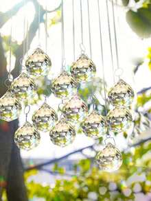 12件装水晶阳光捕捉器吊坠，家居装饰水晶吊坠窗户装饰挂件，家居装饰，房间装饰，室内窗户阳光捕捉器，带水晶珠和彩虹棱镜球吊坠，墙面装饰水晶阳光捕捉器窗户挂件，彩虹制造器光线捕捉器夏季装饰，家居装饰，房间装饰，情人节，复活节，婚礼装饰（不含绳子） - 無色 - 查看 2