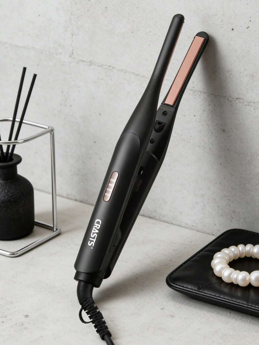 CRASTS窄刘海及发尾夹，男女通用，可调节温度美发造型工具 - 黑色 - 查看 1